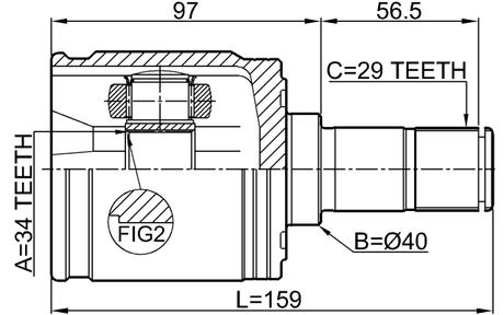 0311-CRTLH - INNER CV JOINT LEFT 34X40X29