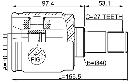 0311-CRVATLH - INNER CV JOINT LEFT 30X40X27