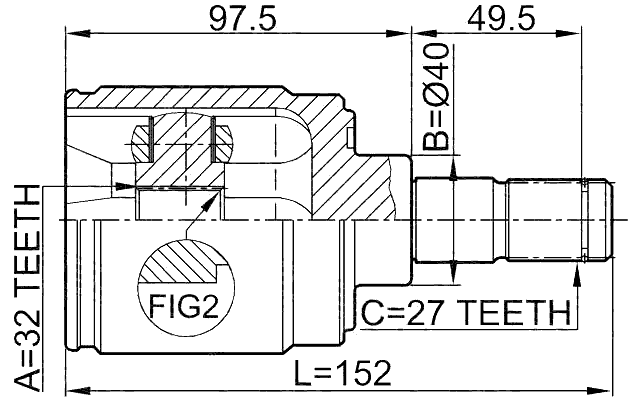 0311-CRVATRH - INNER CV JOINT RIGHT 32X40X27