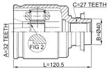 0311-CRVLH - INNER CV JOINT 32X40X27