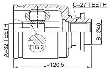 0311-CRVLH - INNER CV JOINT 32X40X27