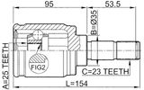 0311-CRVRR - REAR INNER CV JOINT 25X35X23