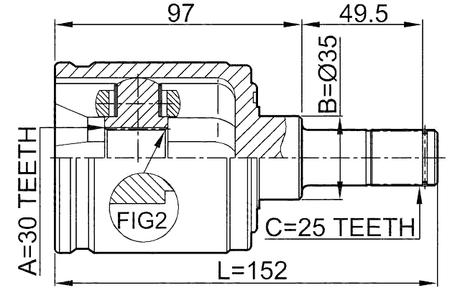 0311-EJRH - INNER CV JOINT RIGHT 30X35X25