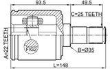 0311-ESATRH - INNER CV JOINT RIGHT 22X35X25