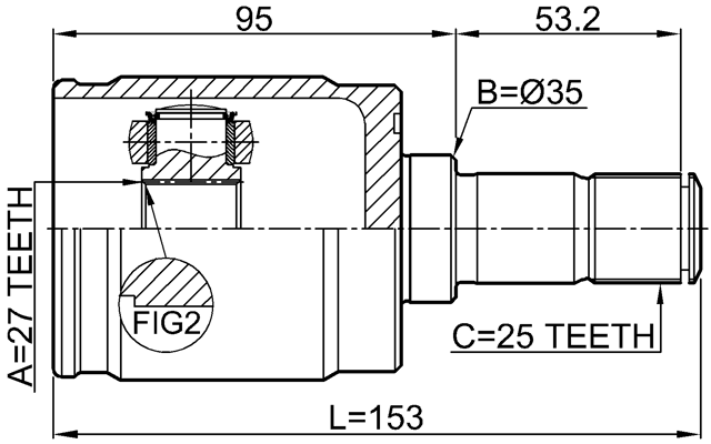 0311-GP1 - INNER CV JOINT 27X35X25
