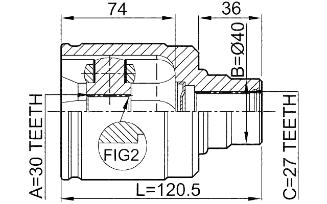 0311-HRVLH - INNER CV JOINT 30X40X27