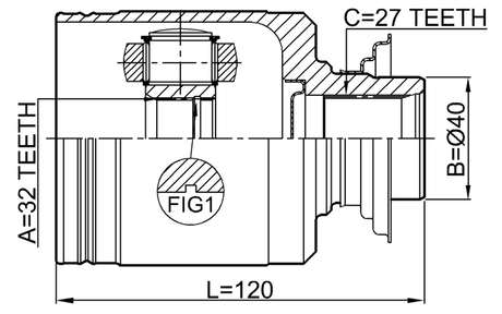 0311-RPRH - INNER CV JOINT RIGHT 32X40X27