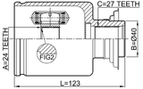 0311-RURH - FRONT INNER CV JOINT RIGHT 24X42.5X27