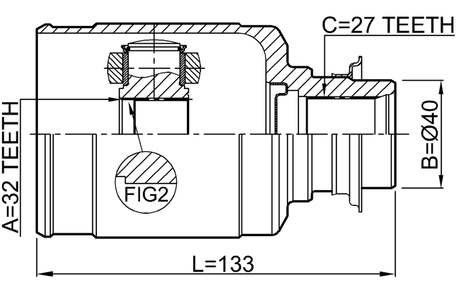 0311-RW24RH - INNER CV JOINT RIGHT 32X40X27
