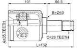 0311-YD2LH - INNER CV JOINT LEFT 35X40X29