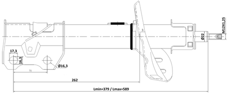 03110-002FL - SHOCK ABSORBER FRONT LEFT GAS.TWIN TUBE