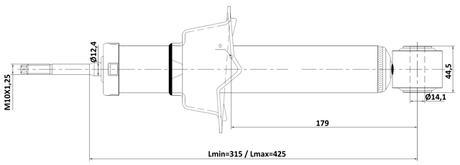 03110-003R - REAR SHOCK ABSORBER GAS.TWIN TUBE