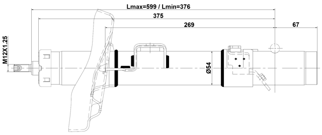 03110-007FL - SHOCK ABSORBER FRONT LEFT GAS.TWIN TUBE
