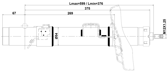 03110-007FR - SHOCK ABSORBER FRONT RIGHT GAS.TWIN TUBE