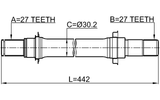 0312-CL7ATRH - AXLE HALF SHAFT RIGHT 27X441.6X27