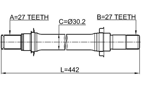 0312-CL7ATRH - AXLE HALF SHAFT RIGHT 27X441.6X27
