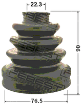 0315-CRV - BOOT INNER CV JOINT KIT 76.5X90X22.3