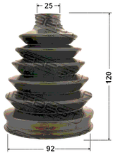 0317P-057 - BOOT OUTER CV JOINT KIT PVC 92X120X25