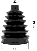 0317P-JAZZ - BOOT OUTER CV JOINT KIT PVC 81X113.5X22