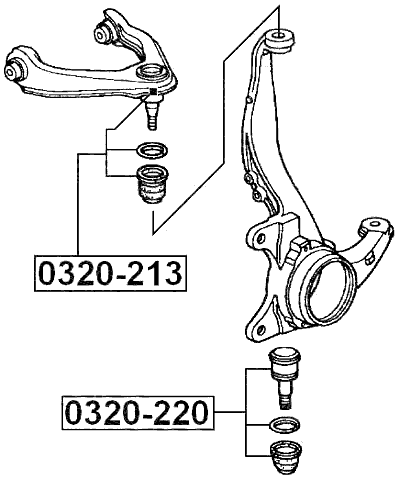 0320-220 - BALL JOINT FRONT LOWER ARM