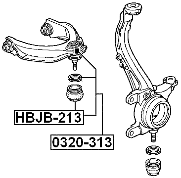 0320-313 - BALL JOINT FRONT UPPER ARM