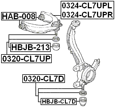 0320-CL7D - BALL JOINT FRONT LOWER ARM