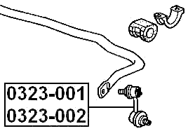 0323-002 - FRONT LEFT STABILIZER LINK / SWAY BAR LINK