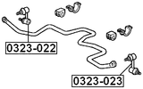 0323-023 - FRONT LEFT STABILIZER LINK / SWAY BAR LINK