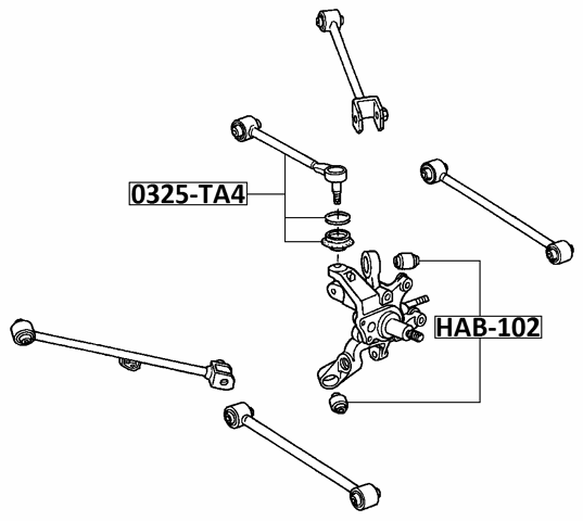 0325-TA4 - REAR TRANSVERSE LINK WITH BALL JOINT
