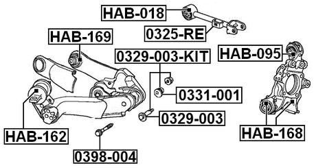 0329-003-KIT - REPAIR KIT, CAMBER ADJUSTING ECCENTRIC BOLT (SET, SET FOR ONE SIDE)