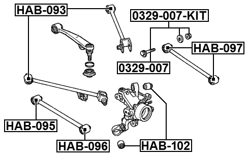 0329-007-KIT - REPAIR KIT, CAMBER ADJUSTING ECCENTRIC BOLT (SET, SET FOR ONE SIDE)