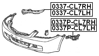 0337-CL7LH - RETAINER FRONT BUMPER LEFT