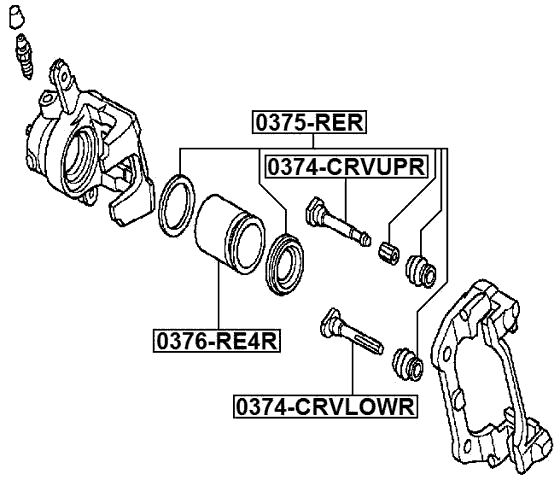 0374-CRVUPR - REAR CALIPER SLIDE PIN