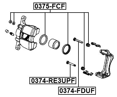 0375-FCF - FRONT BRAKE CALIPER REPAIR KIT (SET FOR ONE SIDE)