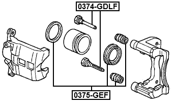 0375-GEF - FRONT BRAKE CALIPER REPAIR KIT (SET FOR ONE SIDE)