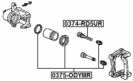 0375-ODYIIIR - REAR BRAKE CALIPER REPAIR KIT (SET FOR ONE SIDE)