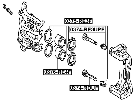 0375-RE3F - FRONT BRAKE CALIPER REPAIR KIT (SET FOR ONE SIDE)