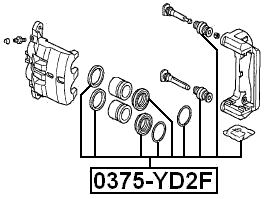 0375-YD2F - FRONT BRAKE CALIPER REPAIR KIT (SET FOR ONE SIDE)