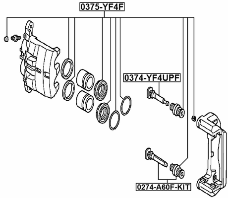 0375-YF4F - FRONT BRAKE CALIPER REPAIR KIT (SET FOR ONE SIDE)