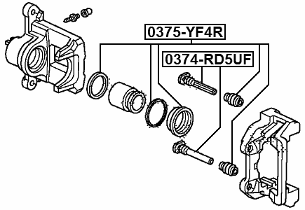 0375-YF4R - REAR BRAKE CALIPER REPAIR KIT (SET FOR ONE SIDE)