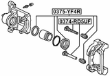 0375-YF4R - REAR BRAKE CALIPER REPAIR KIT (SET FOR ONE SIDE)