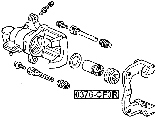 0376-CF3R - REAR CALIPER PISTON WITH MECHANISM D33.9