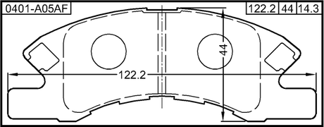 0401-A05AF - PAD KIT, DISC BRAKE, FRONT (WITH ANTI-RATTLE SPRING)