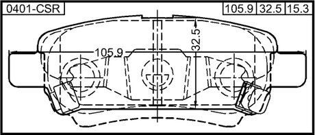 0401-CSR - PAD KIT, DISC BRAKE, REAR - KIT (WITH ANTI-RATTLE SPRING)