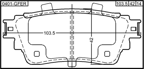 0401-GFER - PAD KIT, DISC BRAKE, REAR (WITH ANTI SQUEAL SHIM)