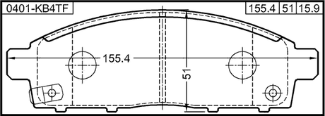 0401-KB4TF - PAD KIT, DISC BRAKE, FRONT