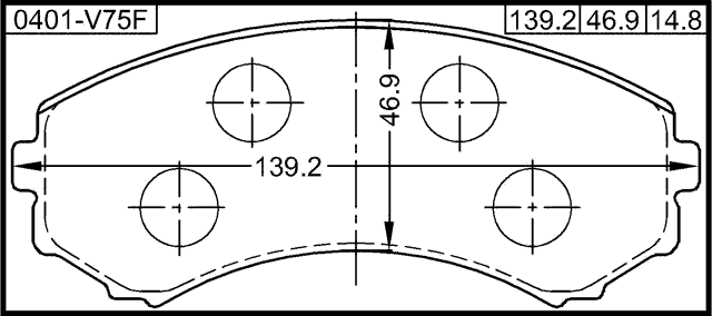 0401-V75F - PAD KIT, DISC BRAKE, FRONT