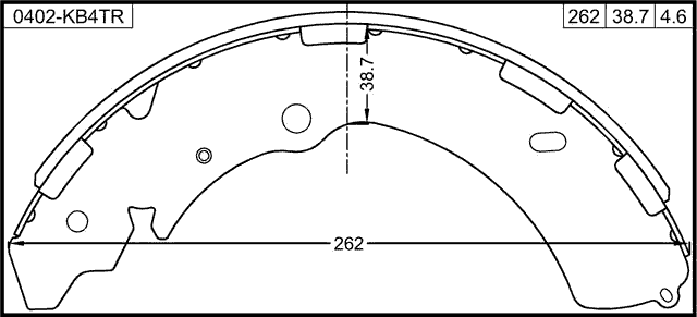 0402-KB4TR - SHOE KIT, REAR BRAKE - KIT (WITH ANTI-RATTLE SPRING)