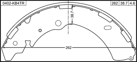 0402-KB4TR - SHOE KIT, REAR BRAKE - KIT (WITH ANTI-RATTLE SPRING)