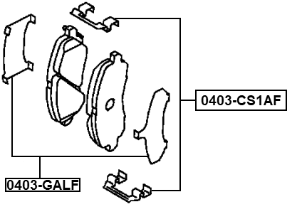 0403-CS1AF - DISC BRAKE CLIP SET